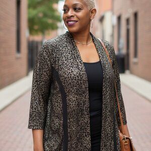 Plus size women’s animal print jacket